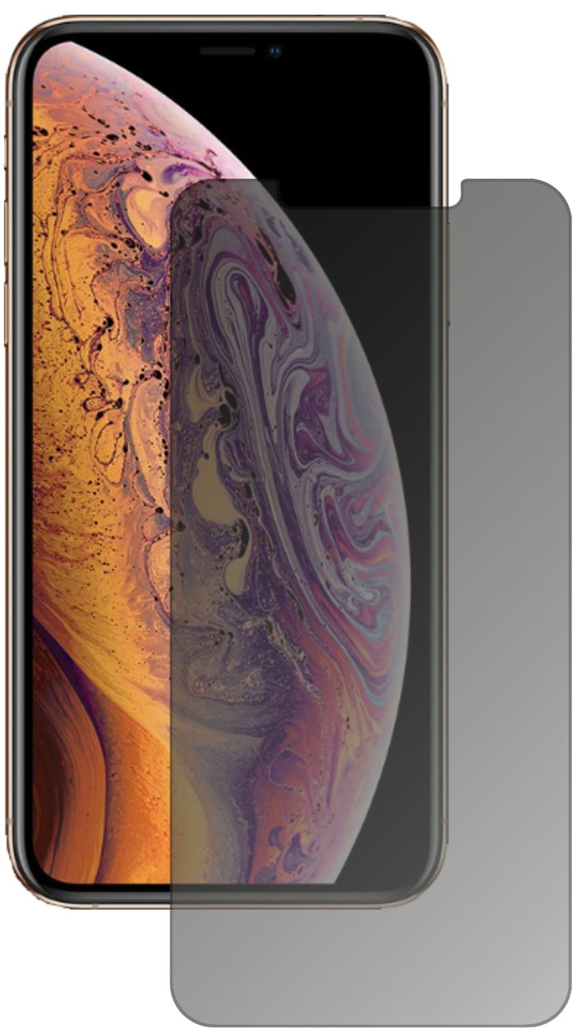 Blickschutzfolie von dipos passend für Apple iPhone XS, präziser Zuschnitt und blasenfrei montiert