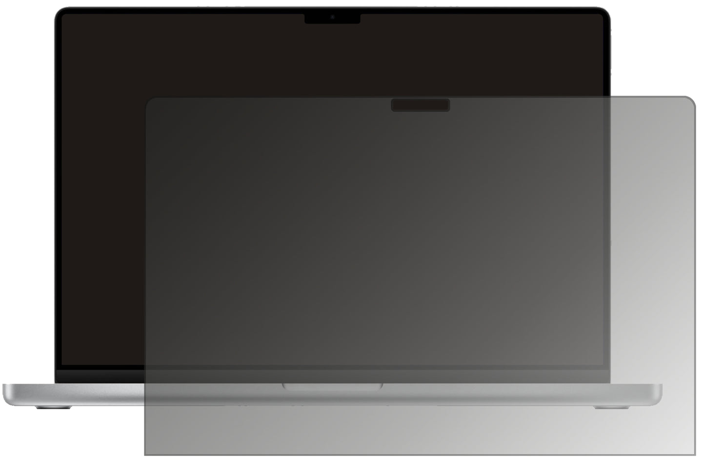 Blickschutzfolie von dipos passend für Apple MacBook Pro 16 Zoll (2021), präziser Zuschnitt und blasenfrei montiert