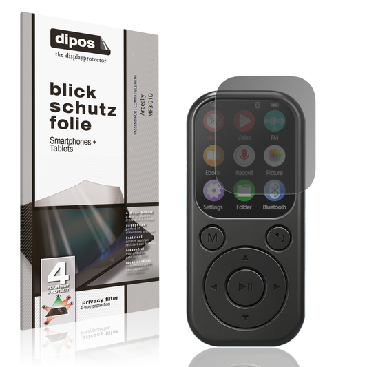 Blickschutzfolie von dipos passend für Aroeally MP3-01D, präziser Zuschnitt und blasenfrei montiert