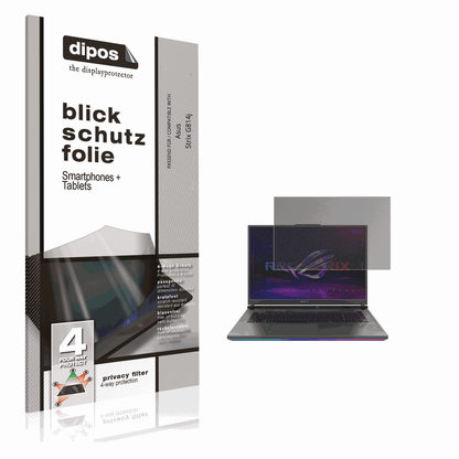 Blickschutzfolie von dipos passend für Asus Strix G814j, präziser Zuschnitt und blasenfrei montiert
