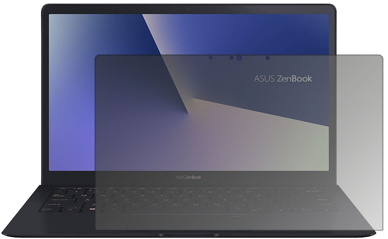 Blickschutzfolie von dipos passend für Asus ZenBook S UX391UA, präziser Zuschnitt und blasenfrei montiert