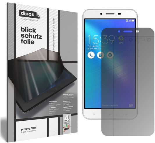 Blickschutzfolie von dipos passend für Asus ZenFone 3 Max ZC553KL (2017), präziser Zuschnitt und blasenfrei montiert