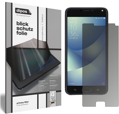 Blickschutzfolie von dipos passend für Asus Zenfone 4 Max 5,5 Zoll ZC520KL, präziser Zuschnitt und blasenfrei montiert