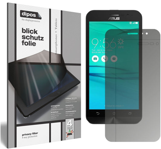 Blickschutzfolie von dipos passend für Asus Zenfone Go (2017), präziser Zuschnitt und blasenfrei montiert