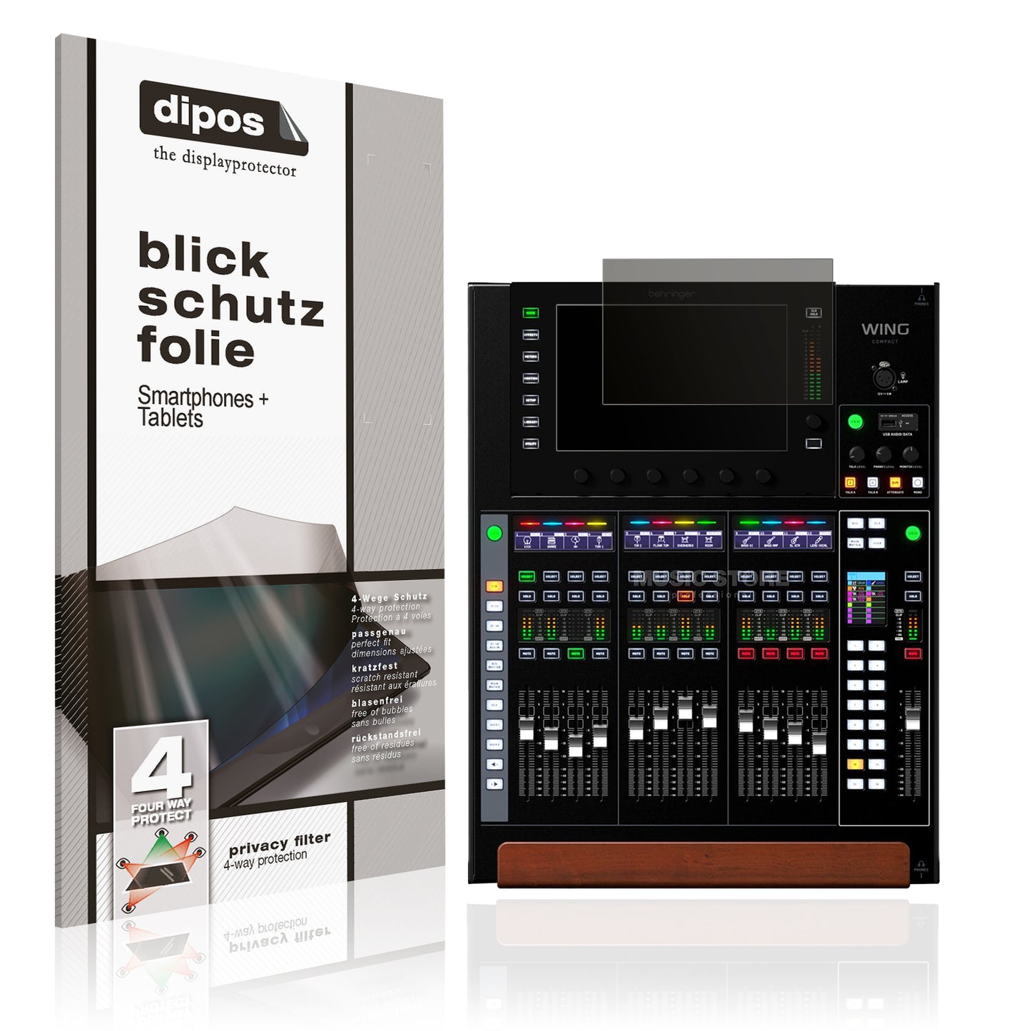 Blickschutzfolie von dipos passend für Behringer Wing Compact, präziser Zuschnitt und blasenfrei montiert