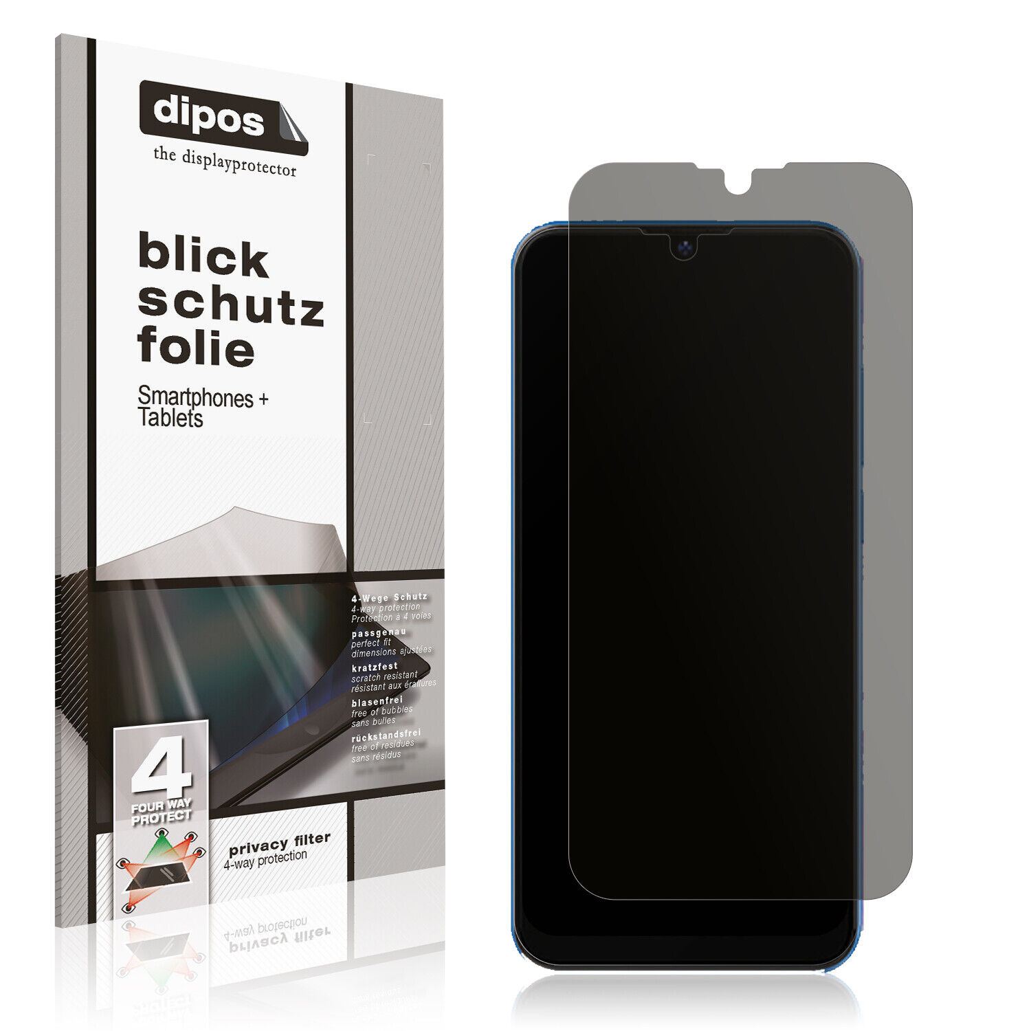 Blickschutzfolie von dipos passend für Benco V60, präziser Zuschnitt und blasenfrei montiert