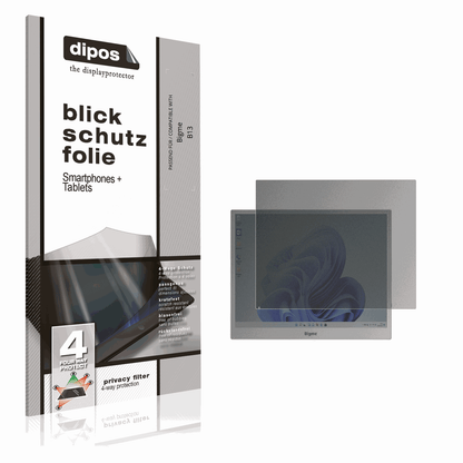 Blickschutzfolie von dipos passend für Bigme B13, präziser Zuschnitt und blasenfrei montiert