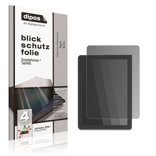 Blickschutzfolie von dipos passend für Bigme B6 Pro, präziser Zuschnitt und blasenfrei montiert