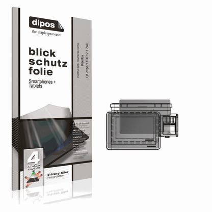 Blickschutzfolie von dipos passend für Bizerba Q1 expert 100 12.1 Zoll, präziser Zuschnitt und blasenfrei montiert