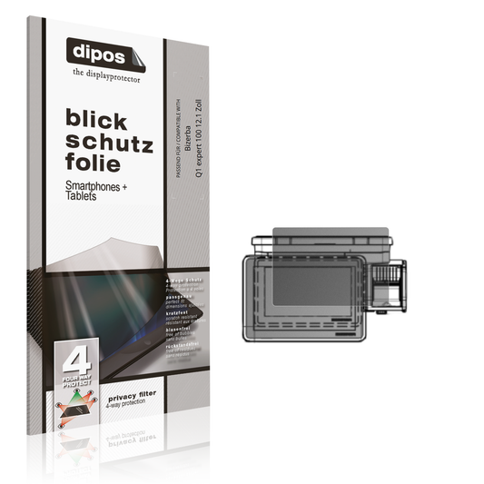 Blickschutzfolie von dipos passend für Bizerba Q1 expert 100 12.1 Zoll, präziser Zuschnitt und blasenfrei montiert