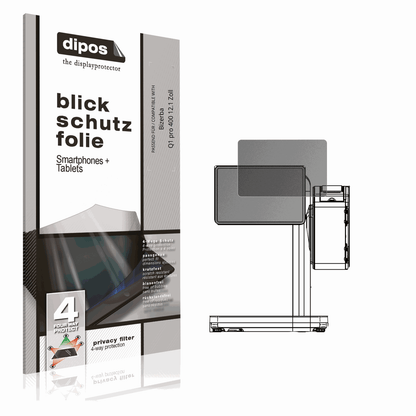 Blickschutzfolie von dipos passend für Bizerba Q1 pro 400 12.1 Zoll, präziser Zuschnitt und blasenfrei montiert