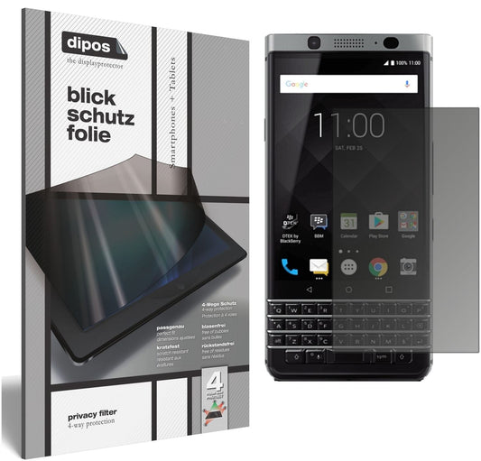 Blickschutzfolie von dipos passend für Blackberry KeyOne, präziser Zuschnitt und blasenfrei montiert
