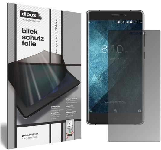 Blickschutzfolie von dipos passend für Blackview A8 Max, präziser Zuschnitt und blasenfrei montiert
