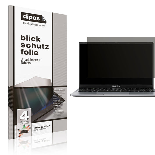 Blickschutzfolie von dipos passend für Blackview Acebook 6 15.6 Zoll, präziser Zuschnitt und blasenfrei montiert