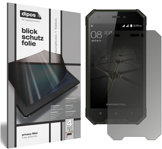 Blickschutzfolie von dipos passend für Blackview BV4000, präziser Zuschnitt und blasenfrei montiert