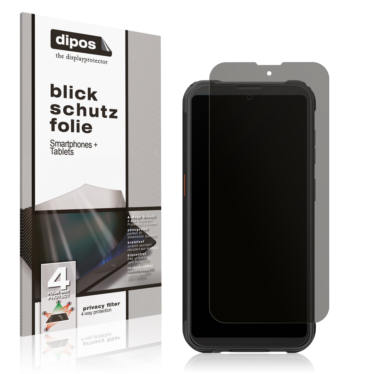 Blickschutzfolie von dipos passend für Blackview BV5300, präziser Zuschnitt und blasenfrei montiert
