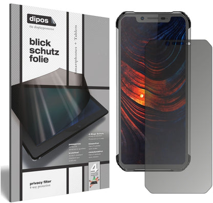 Blickschutzfolie von dipos passend für Blackview BV9600 Plus, präziser Zuschnitt und blasenfrei montiert