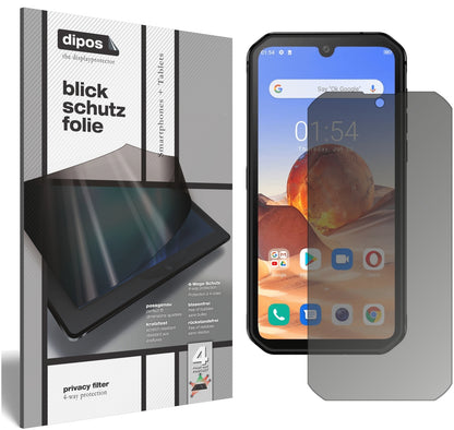 Blickschutzfolie von dipos passend für Blackview BV9900E, präziser Zuschnitt und blasenfrei montiert