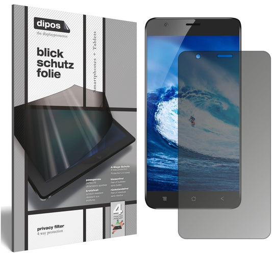 Blickschutzfolie von dipos passend für Blackview E7s, präziser Zuschnitt und blasenfrei montiert