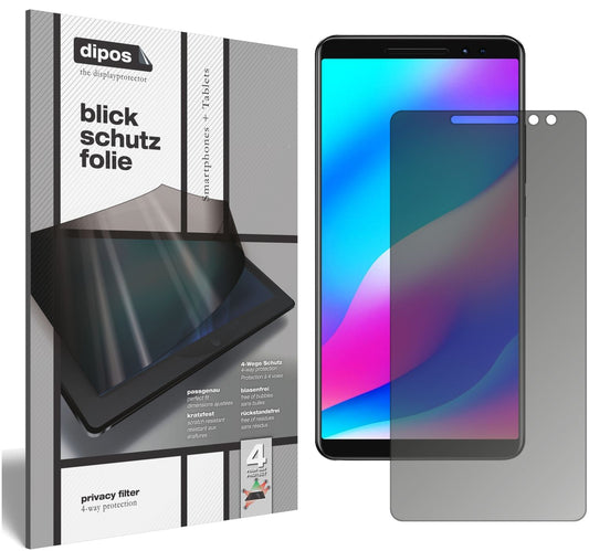 Blickschutzfolie von dipos passend für Blackview Max 1, präziser Zuschnitt und blasenfrei montiert