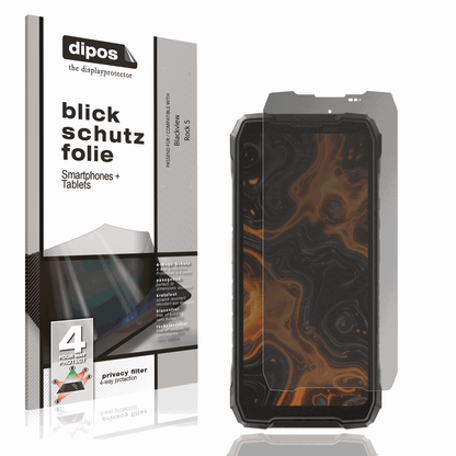 Blickschutzfolie von dipos passend für Blackview Rock 5, präziser Zuschnitt und blasenfrei montiert