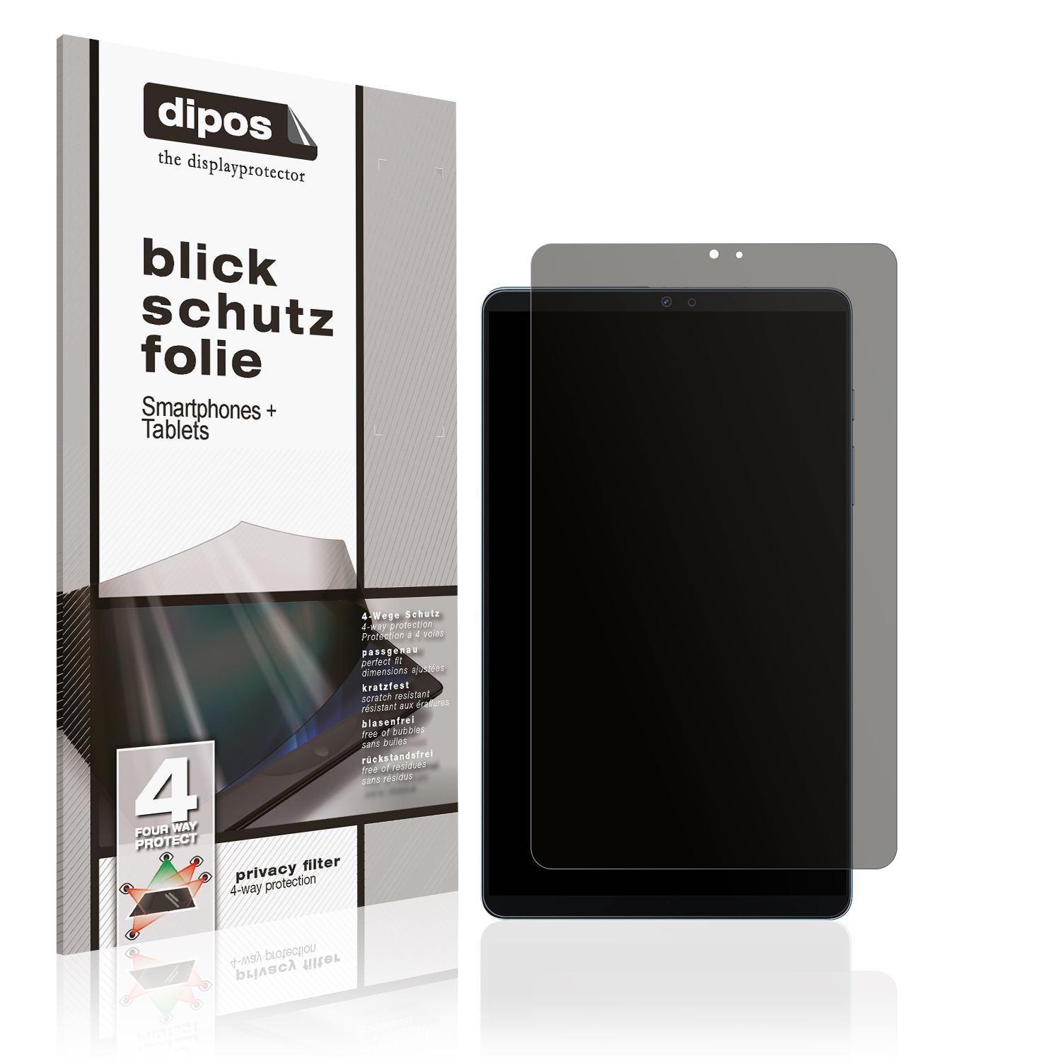 Blickschutzfolie von dipos passend für Blackview Tab 60 Pro, präziser Zuschnitt und blasenfrei montiert