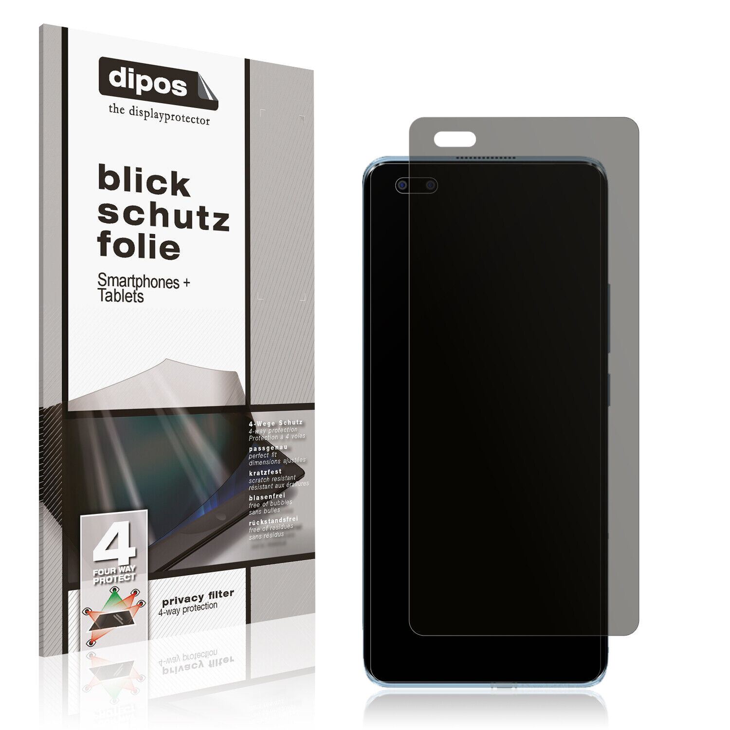 Blickschutzfolie von dipos passend für BLU Bold N2, präziser Zuschnitt und blasenfrei montiert