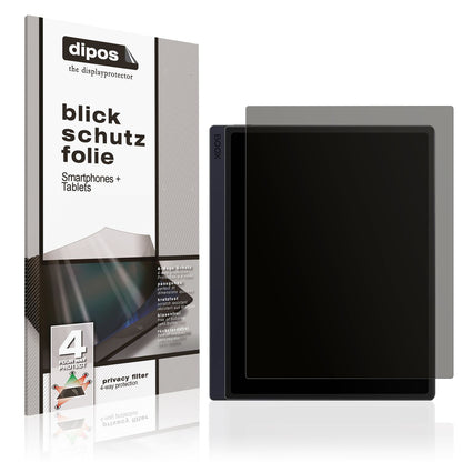 Blickschutzfolie von dipos passend für Boox GO 10.3 ePaper, präziser Zuschnitt und blasenfrei montiert