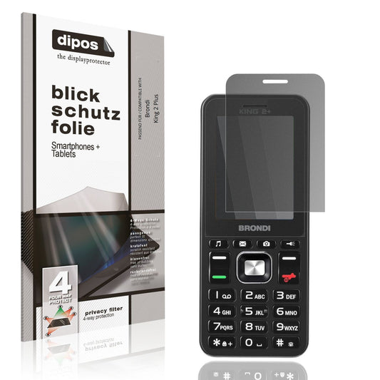 Blickschutzfolie von dipos passend für Brondi King 2 Plus, präziser Zuschnitt und blasenfrei montiert