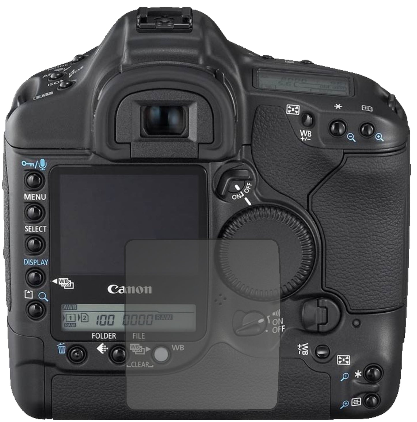 Blickschutzfolie von dipos passend für Canon Eos 1D Mark II N, präziser Zuschnitt und blasenfrei montiert