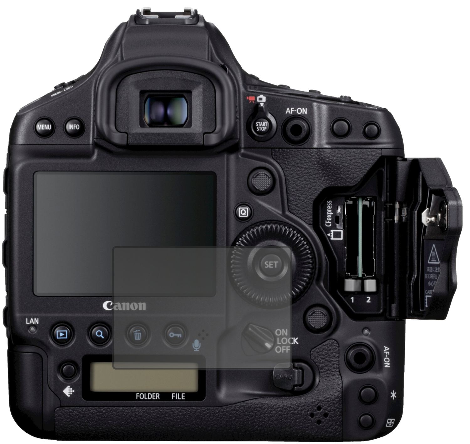 Blickschutzfolie von dipos passend für Canon Eos 1DX, präziser Zuschnitt und blasenfrei montiert