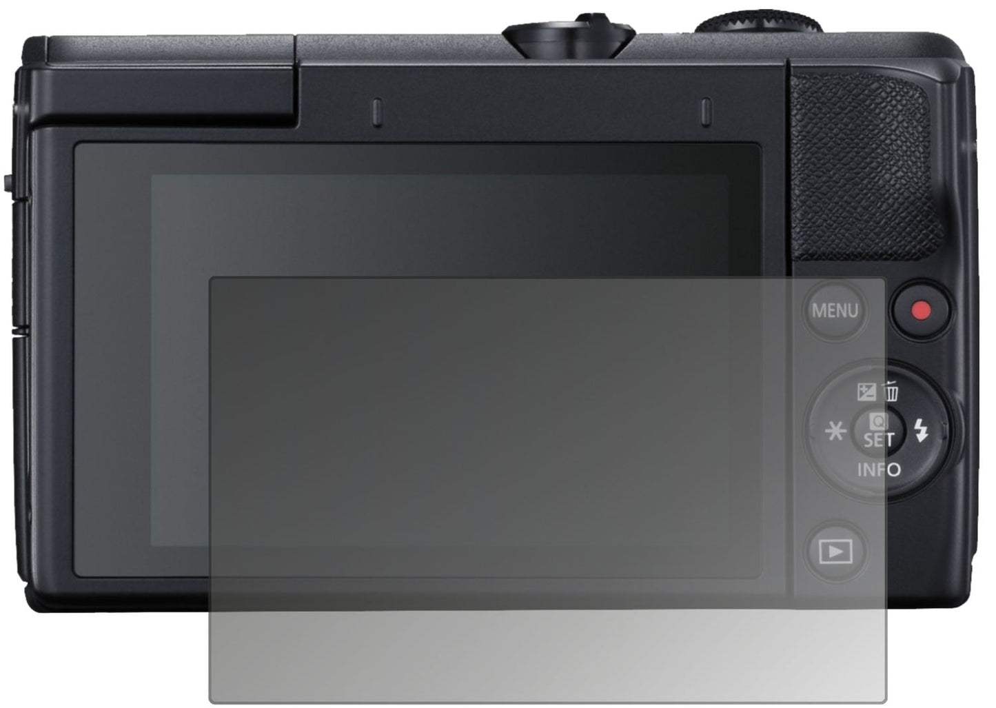 Blickschutzfolie von dipos passend für Canon EOS M200, präziser Zuschnitt und blasenfrei montiert