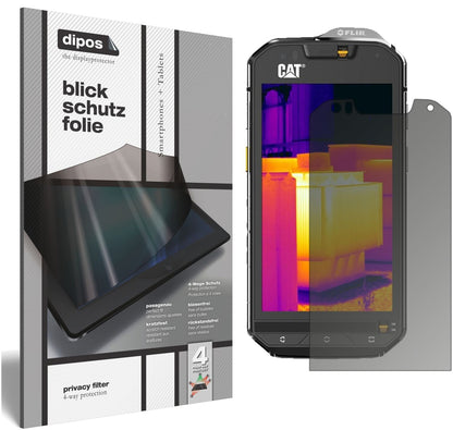 Blickschutzfolie von dipos passend für Caterpillar CAT S60, präziser Zuschnitt und blasenfrei montiert