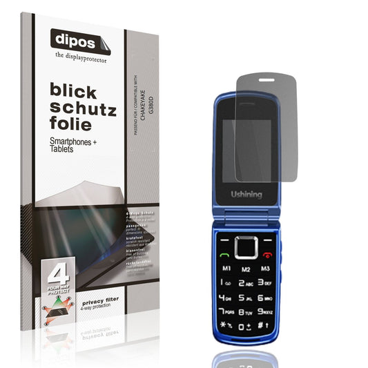 Blickschutzfolie von dipos passend für CHAKEYAKE G380D, präziser Zuschnitt und blasenfrei montiert