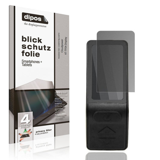 Blickschutzfolie von dipos passend für Cloudpower KT-TF04 Display, präziser Zuschnitt und blasenfrei montiert