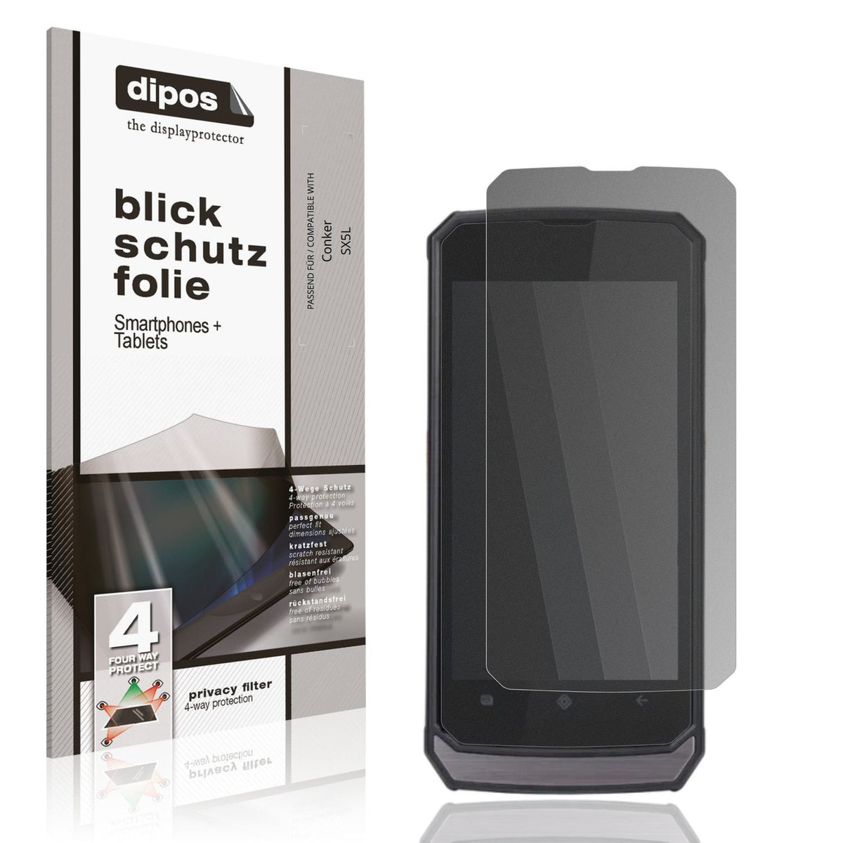 Blickschutzfolie von dipos passend für Conker SX5L, präziser Zuschnitt und blasenfrei montiert