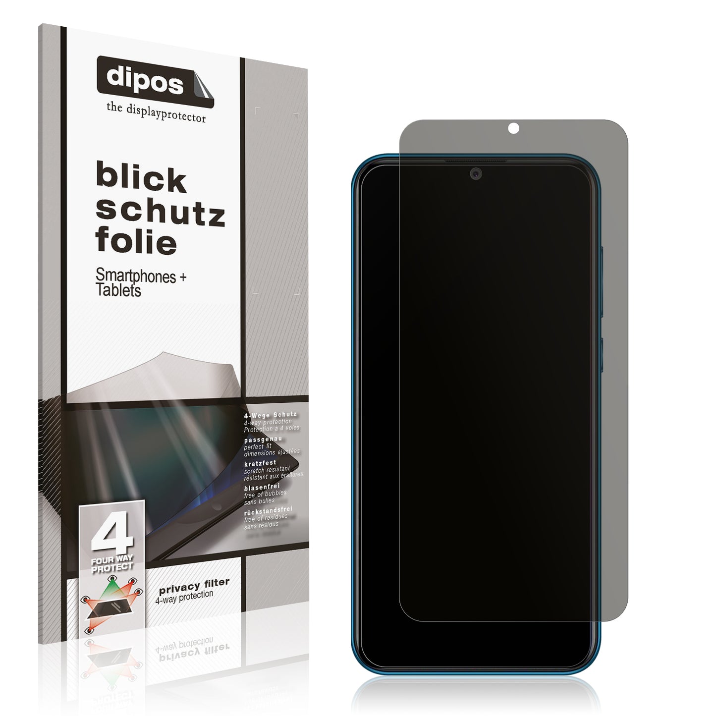 Blickschutzfolie von dipos passend für Coolpad Cool 5, präziser Zuschnitt und blasenfrei montiert