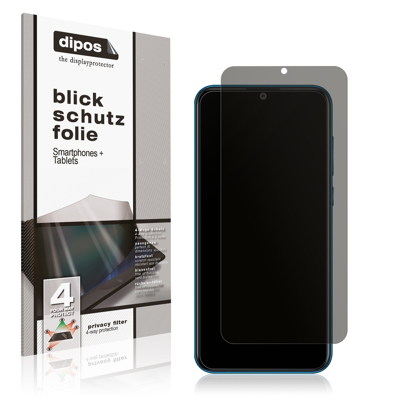 Blickschutzfolie von dipos passend für Coolpad Cool 5, präziser Zuschnitt und blasenfrei montiert