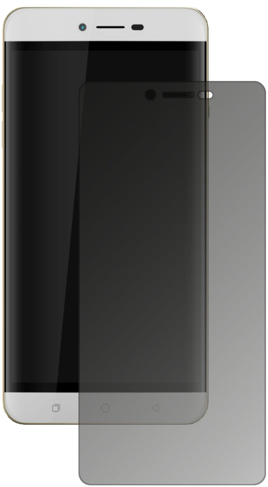 Blickschutzfolie von dipos passend für Coolpad Torino R108, präziser Zuschnitt und blasenfrei montiert