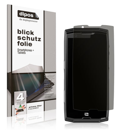 Blickschutzfolie von dipos passend für Crosscall Core 5, präziser Zuschnitt und blasenfrei montiert