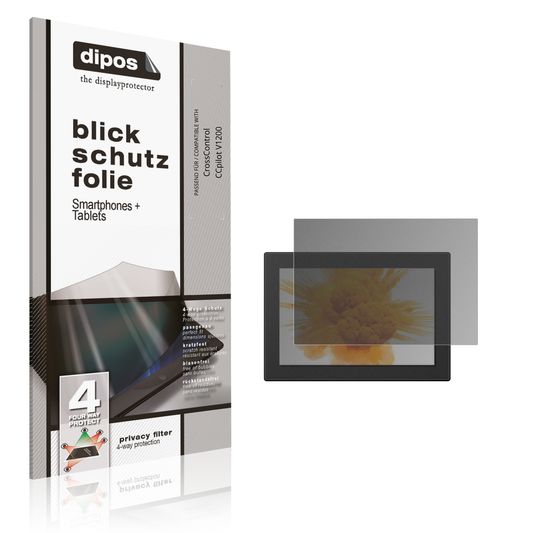 Blickschutzfolie von dipos passend für CrossControl CCpilot V1200, präziser Zuschnitt und blasenfrei montiert