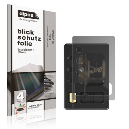 Blickschutzfolie von dipos passend für Diofox M6 MP3-Player, präziser Zuschnitt und blasenfrei montiert
