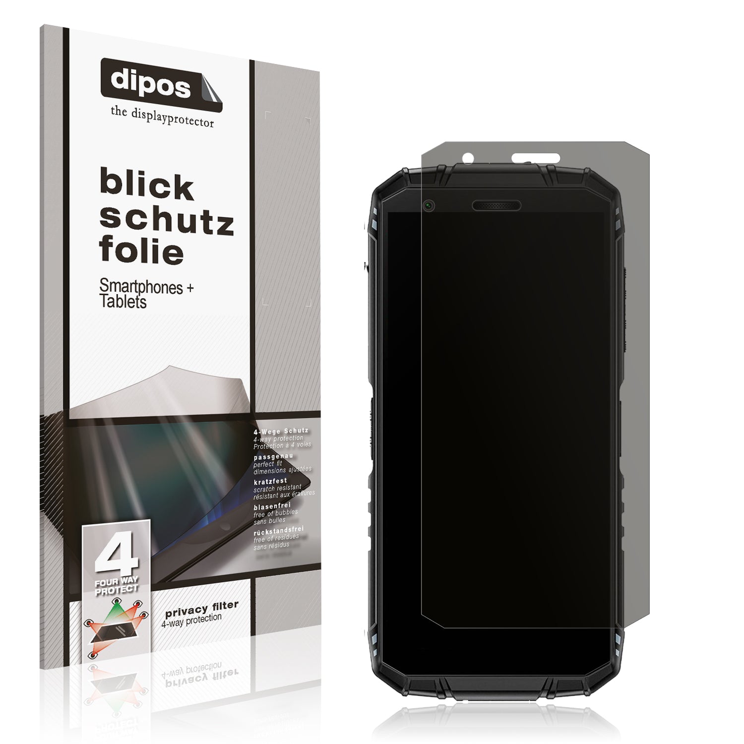Blickschutzfolie von dipos passend für Doogee Fire 3 Outdoor, präziser Zuschnitt und blasenfrei montiert