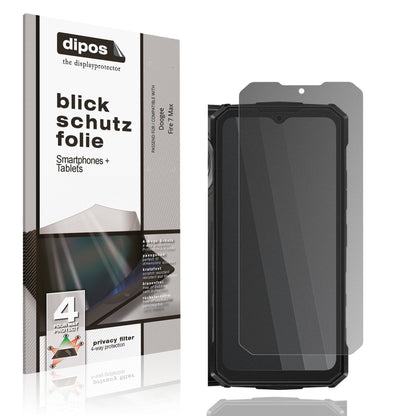 Blickschutzfolie von dipos passend für Doogee Fire 7 Max, präziser Zuschnitt und blasenfrei montiert