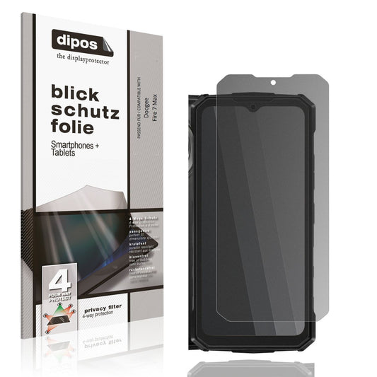 Blickschutzfolie von dipos passend für Doogee Fire 7 Max, präziser Zuschnitt und blasenfrei montiert