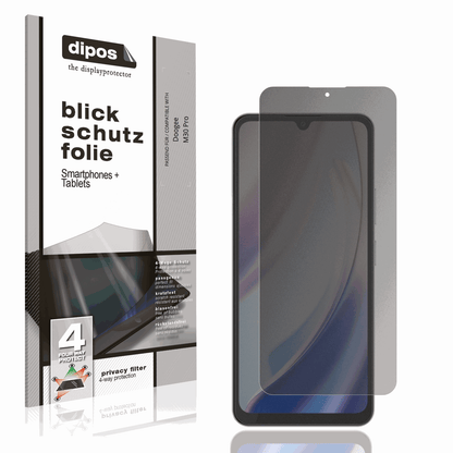 Blickschutzfolie von dipos passend für Doogee M30 Pro, präziser Zuschnitt und blasenfrei montiert