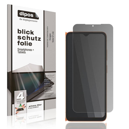 Blickschutzfolie von dipos passend für Doogee Note 57 Lite, präziser Zuschnitt und blasenfrei montiert