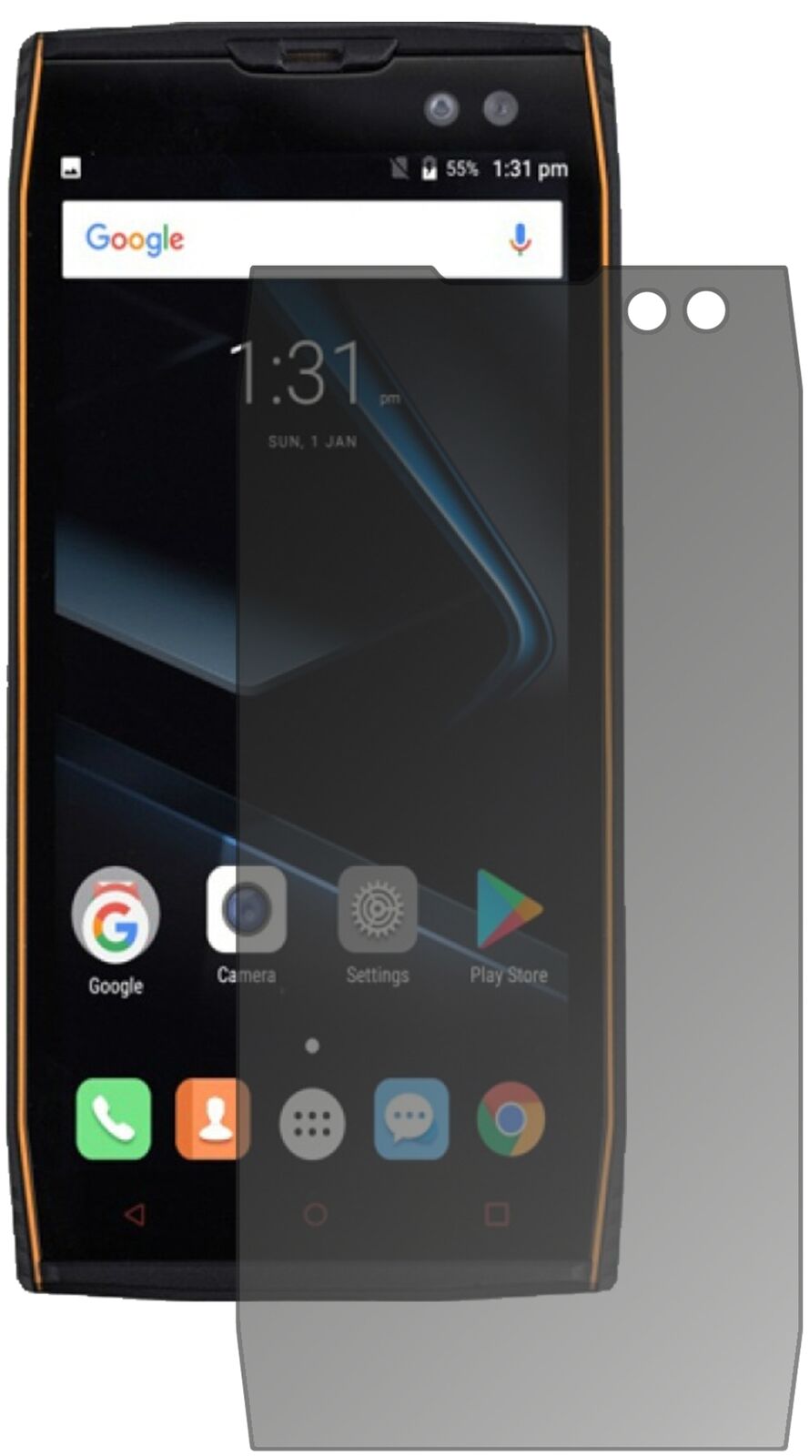 Blickschutzfolie von dipos passend für Doogee S50, präziser Zuschnitt und blasenfrei montiert
