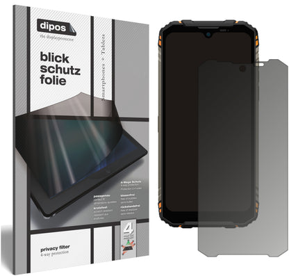 Blickschutzfolie von dipos passend für Doogee S96 Pro, präziser Zuschnitt und blasenfrei montiert