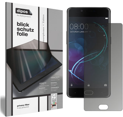 Blickschutzfolie von dipos passend für Doogee Shoot 1, präziser Zuschnitt und blasenfrei montiert